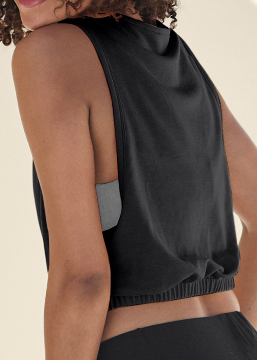 Comfort Kit V-Neck Crop Top - Jet Black