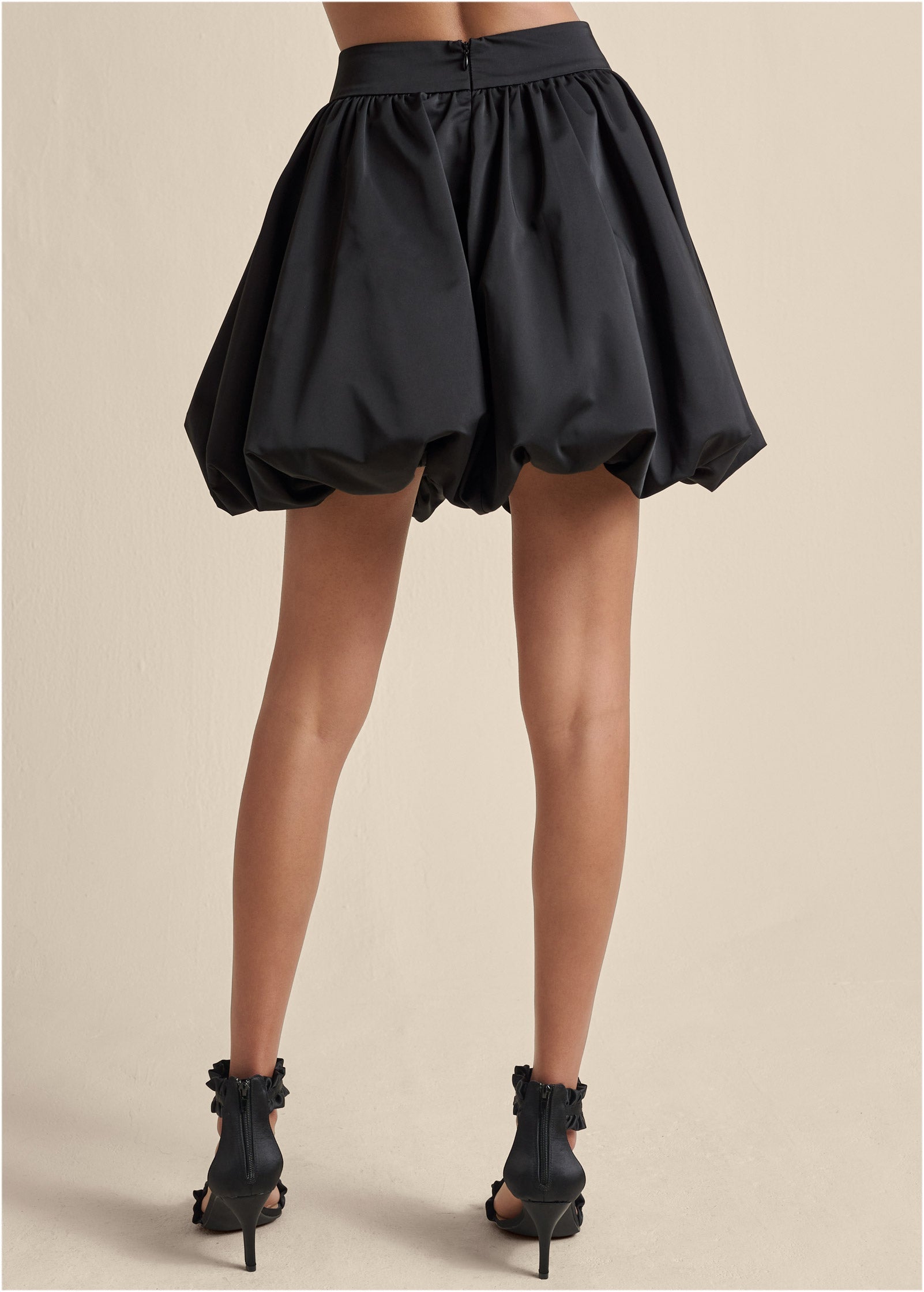 Taffeta Bubble Skirt  - Jet Black