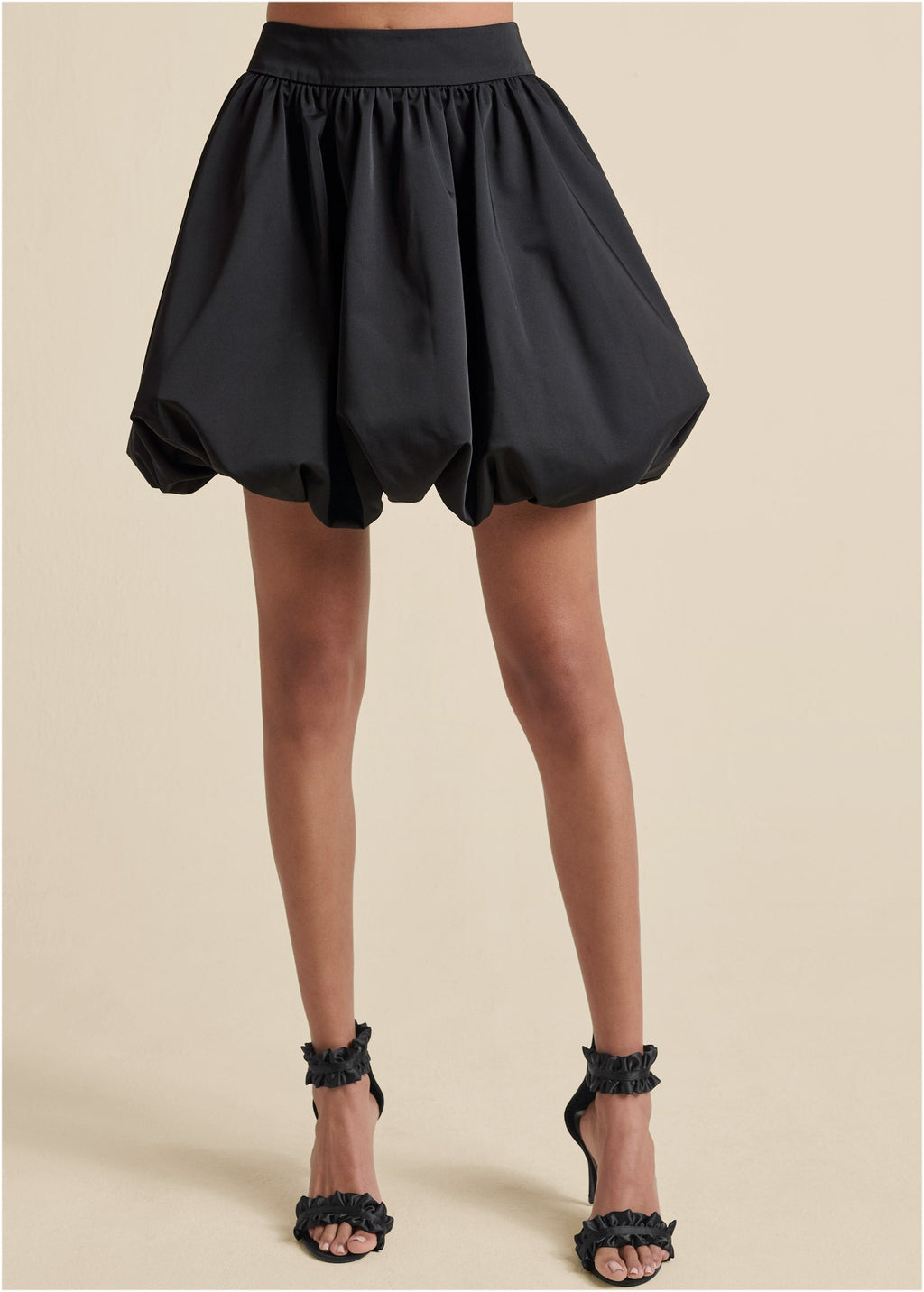 Taffeta Bubble Skirt  - Jet Black