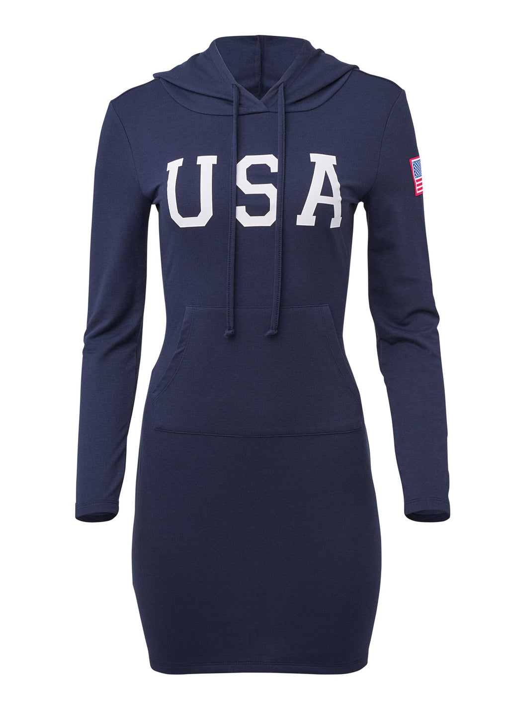 USA Hooded Lounge Dress - Navy