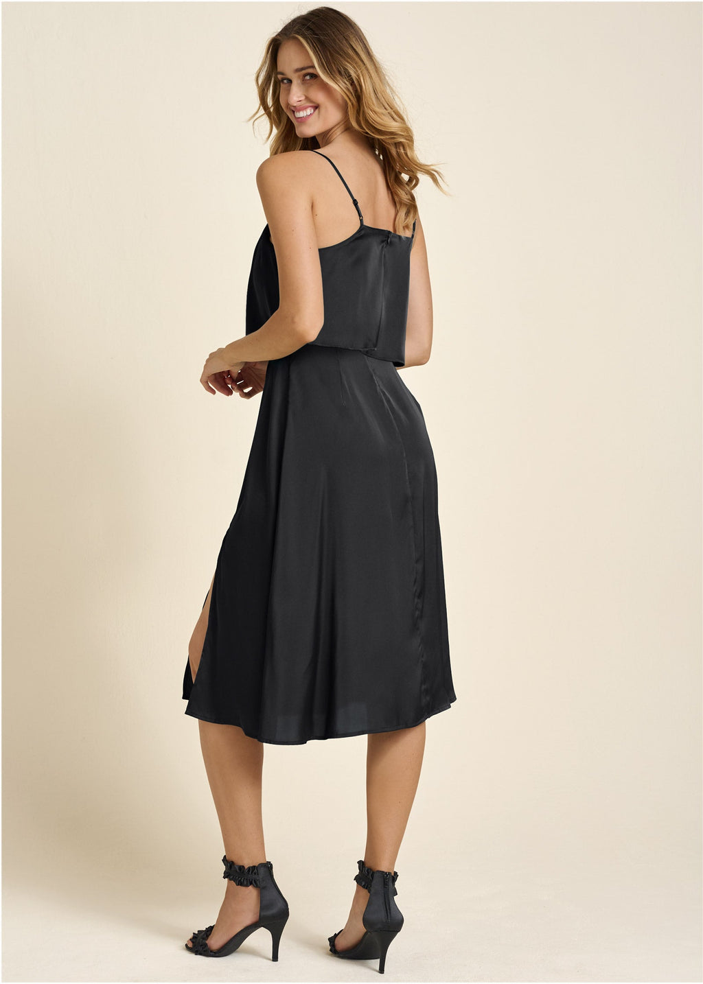 Overlay Midi Dress - Jet Black
