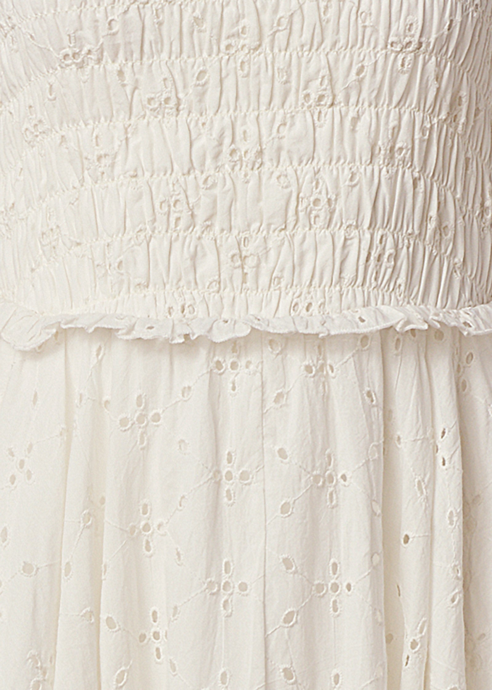 Smocked Top Eyelet Dress  - Cloud Dancer