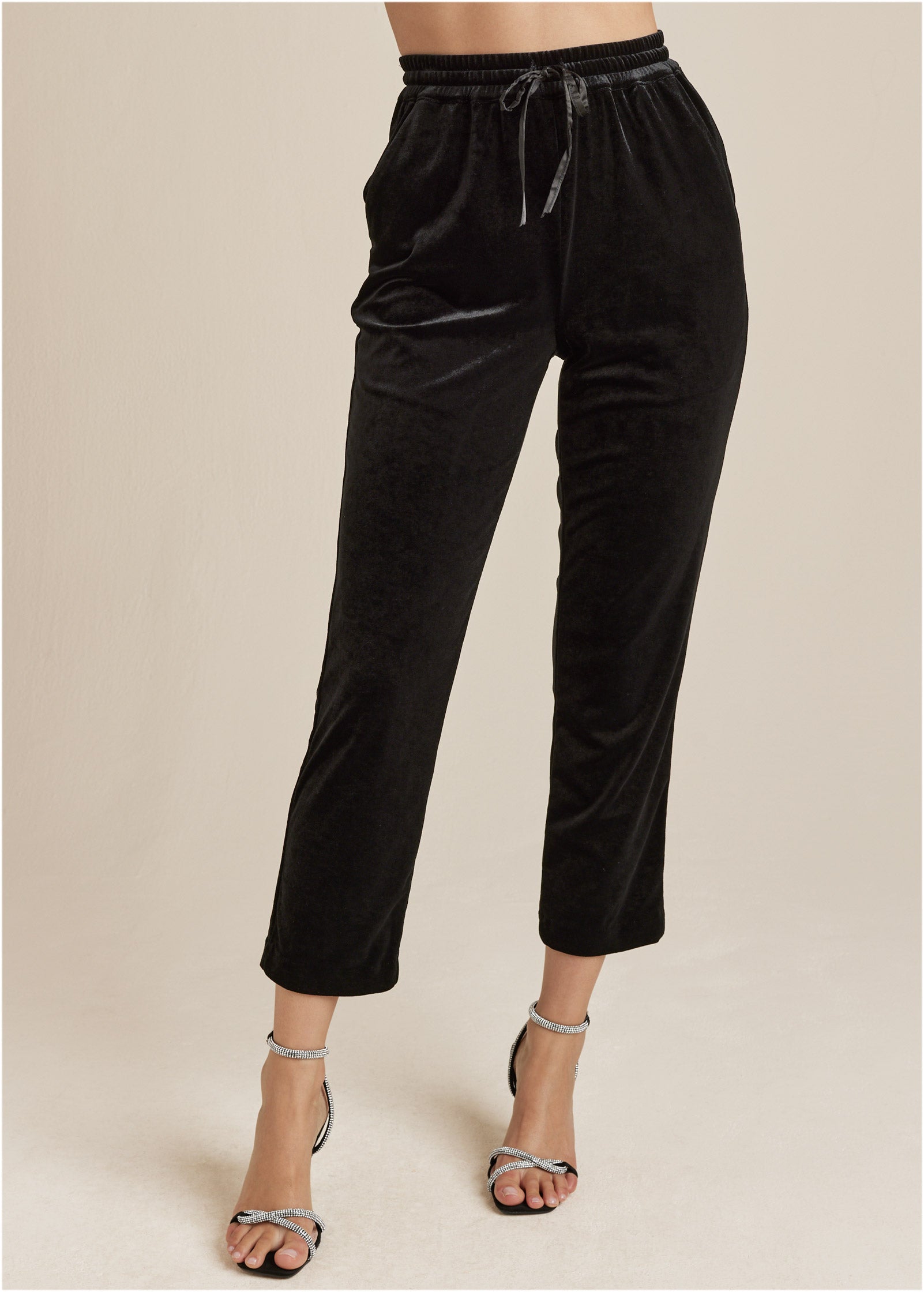 Velveteen Pull On Pants - Jet Black