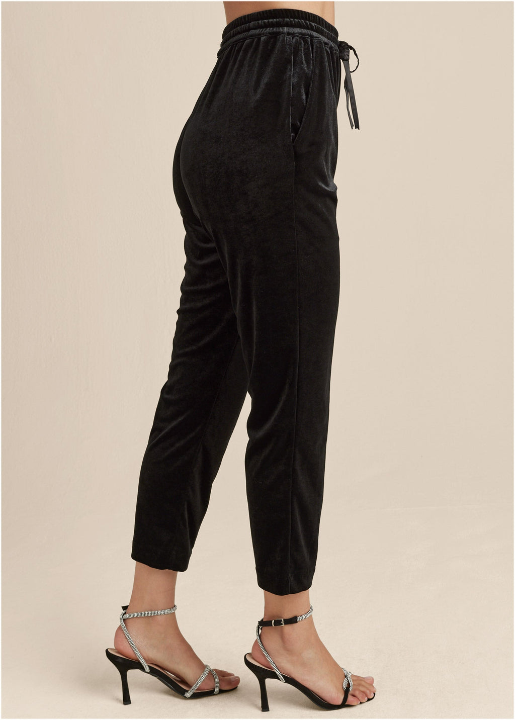 Velveteen Pull On Pants - Jet Black