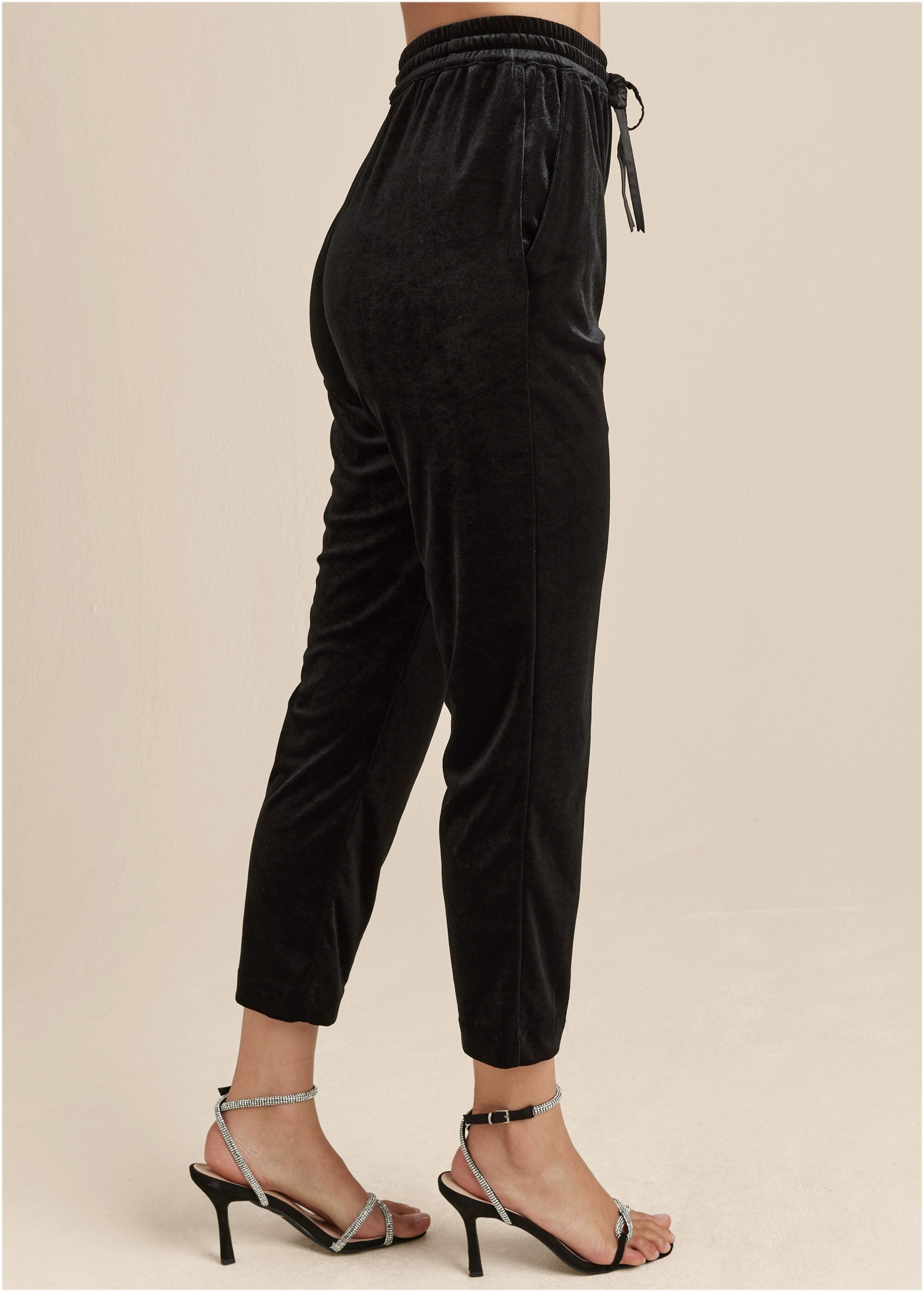 Velveteen Pull On Pants - Jet Black
