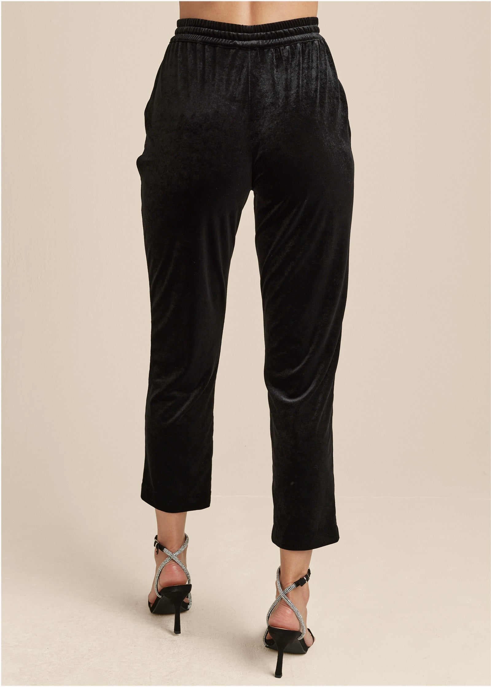 Velveteen Pull On Pants - Jet Black