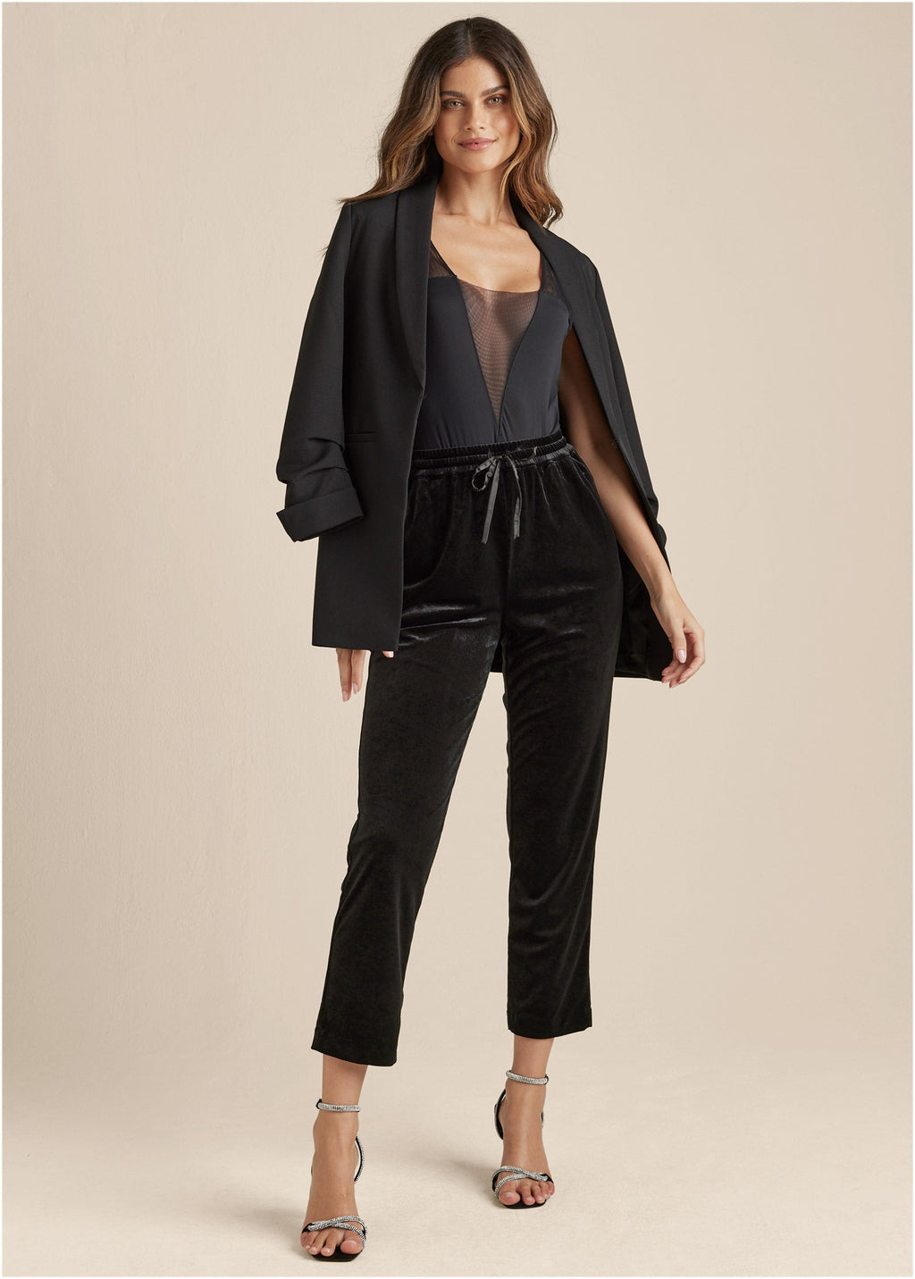 Velveteen Pull On Pants - Jet Black