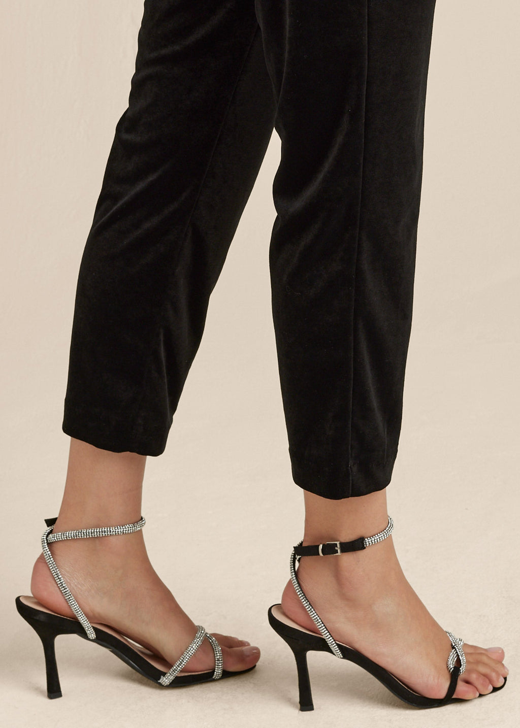 Velveteen Pull On Pants - Jet Black