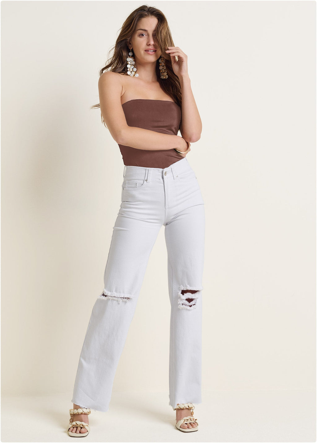 Laura Crop Wide Leg Jean - White Denim