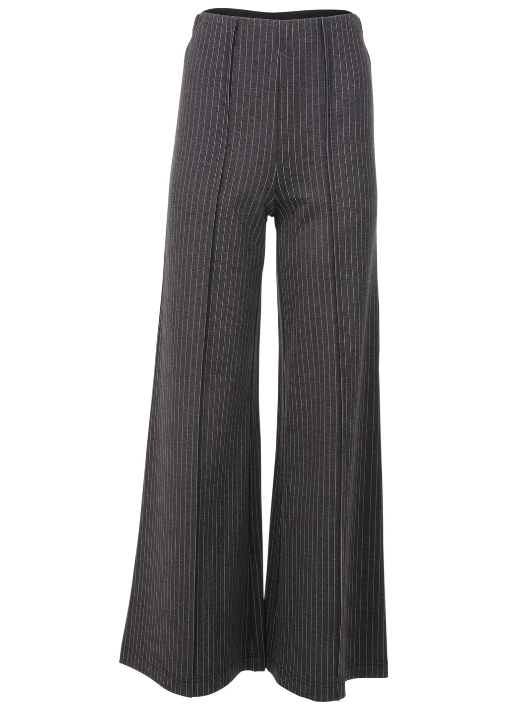 Diana Wide Leg Pants - Heather Grey & Cream