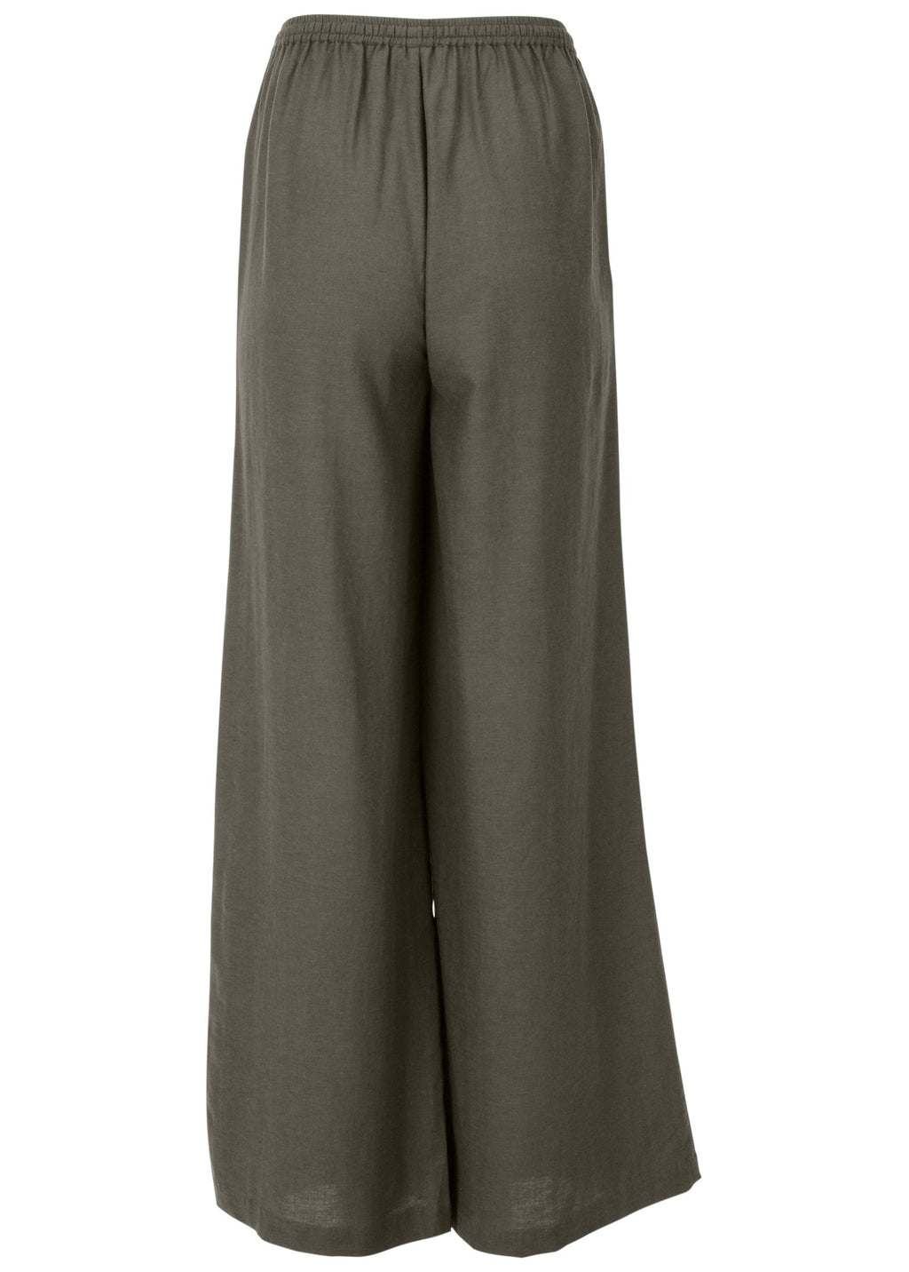 Linen Wide Leg Pants - Olive