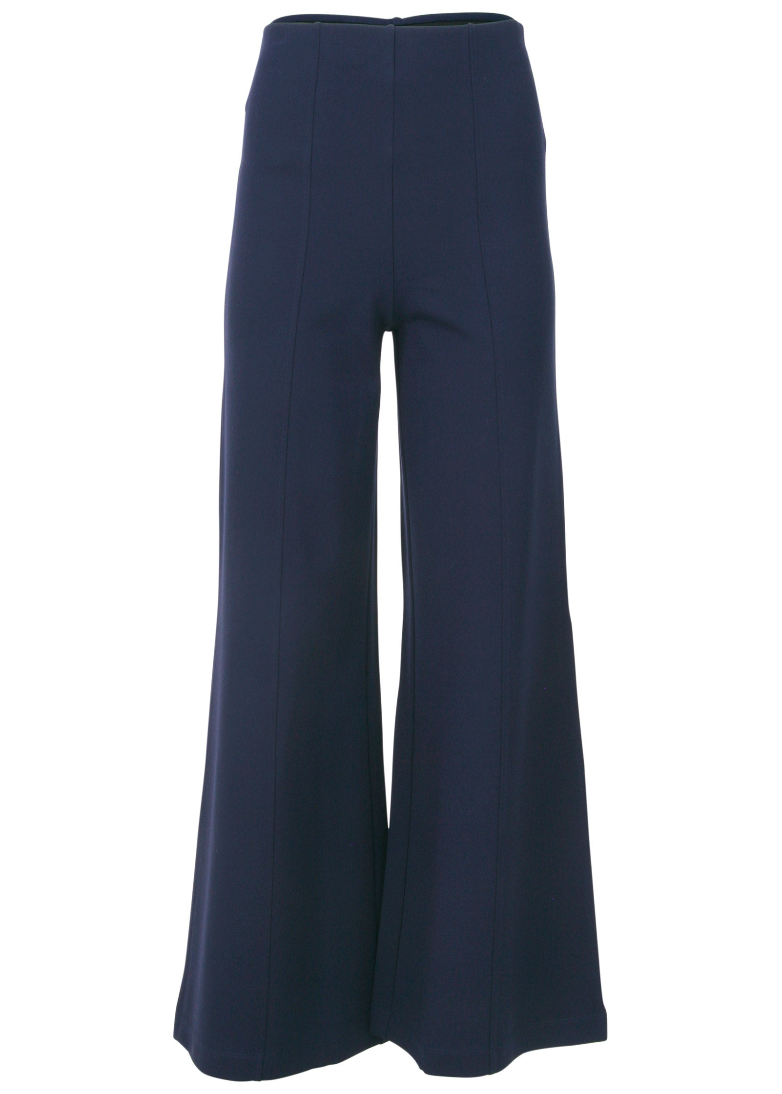 Smoothing Ponte Wide-Leg Pants - Navy