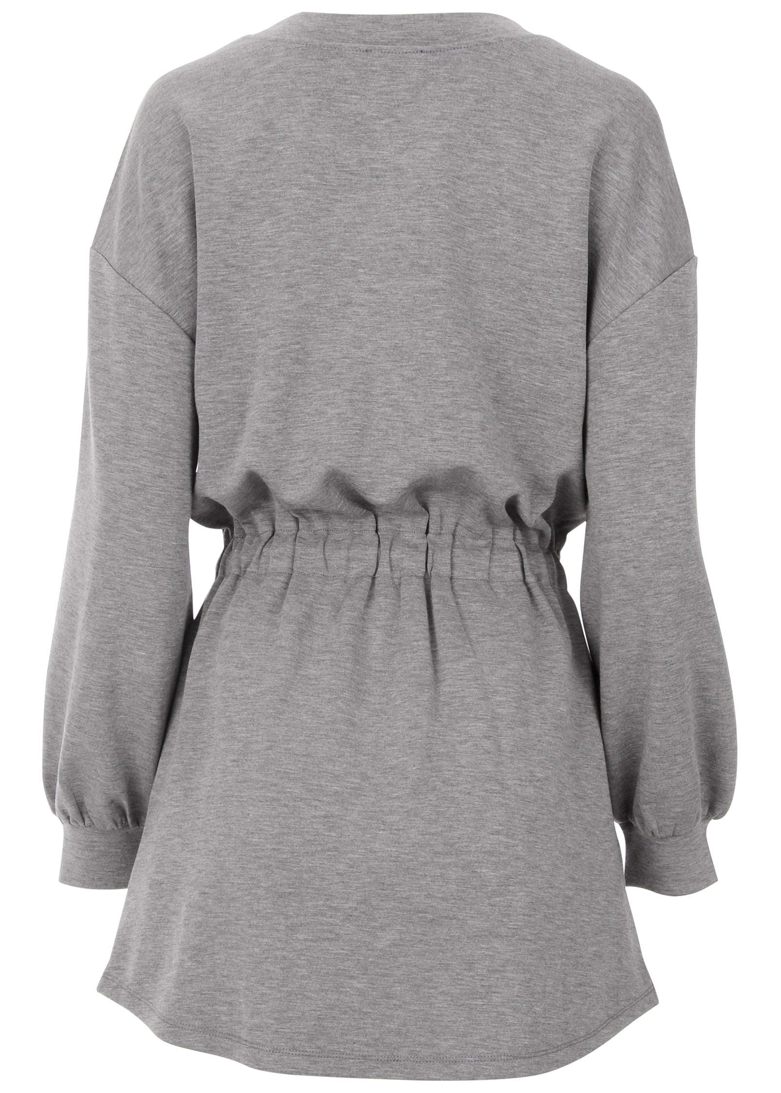 Double Knit Sleeved Dress - Medium Heather Grey
