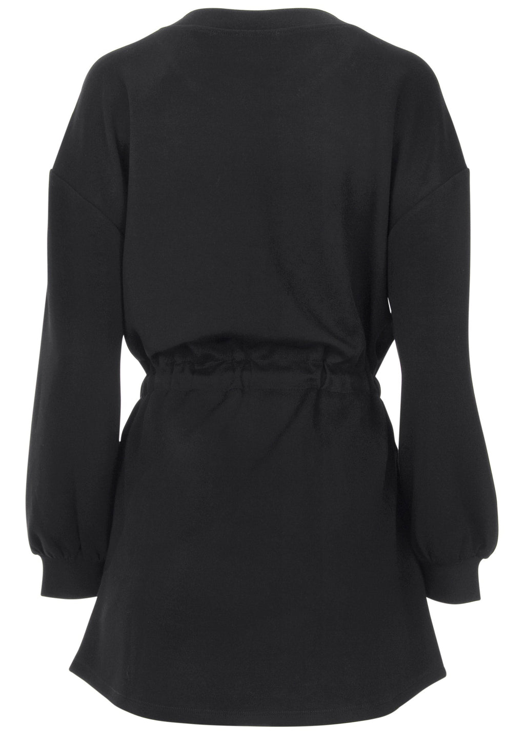 Double Knit Sleeved Dress - Jet Black