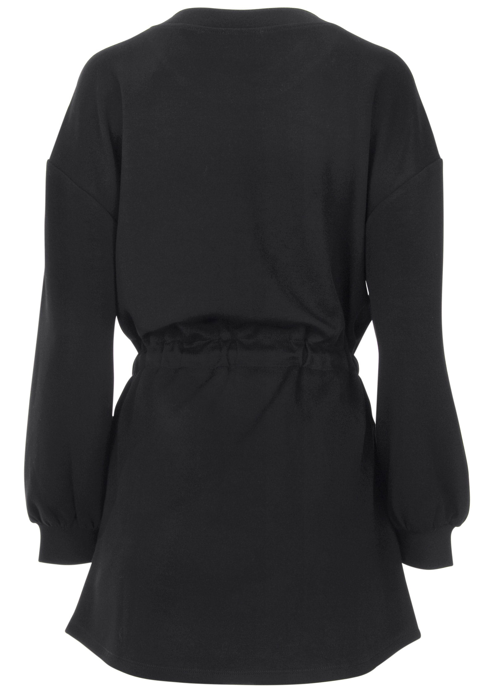 Double Knit Sleeved Dress - Jet Black