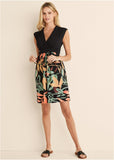 Abstract Print Dress  - Black Multi