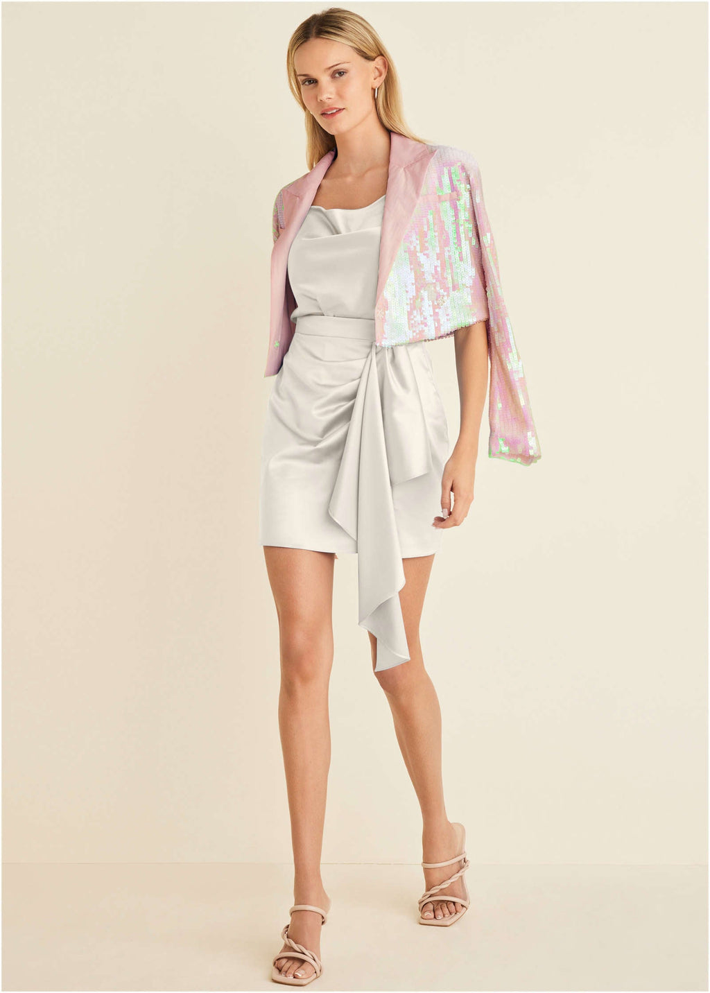 Ruffle Detail Mini Skirt - Off White