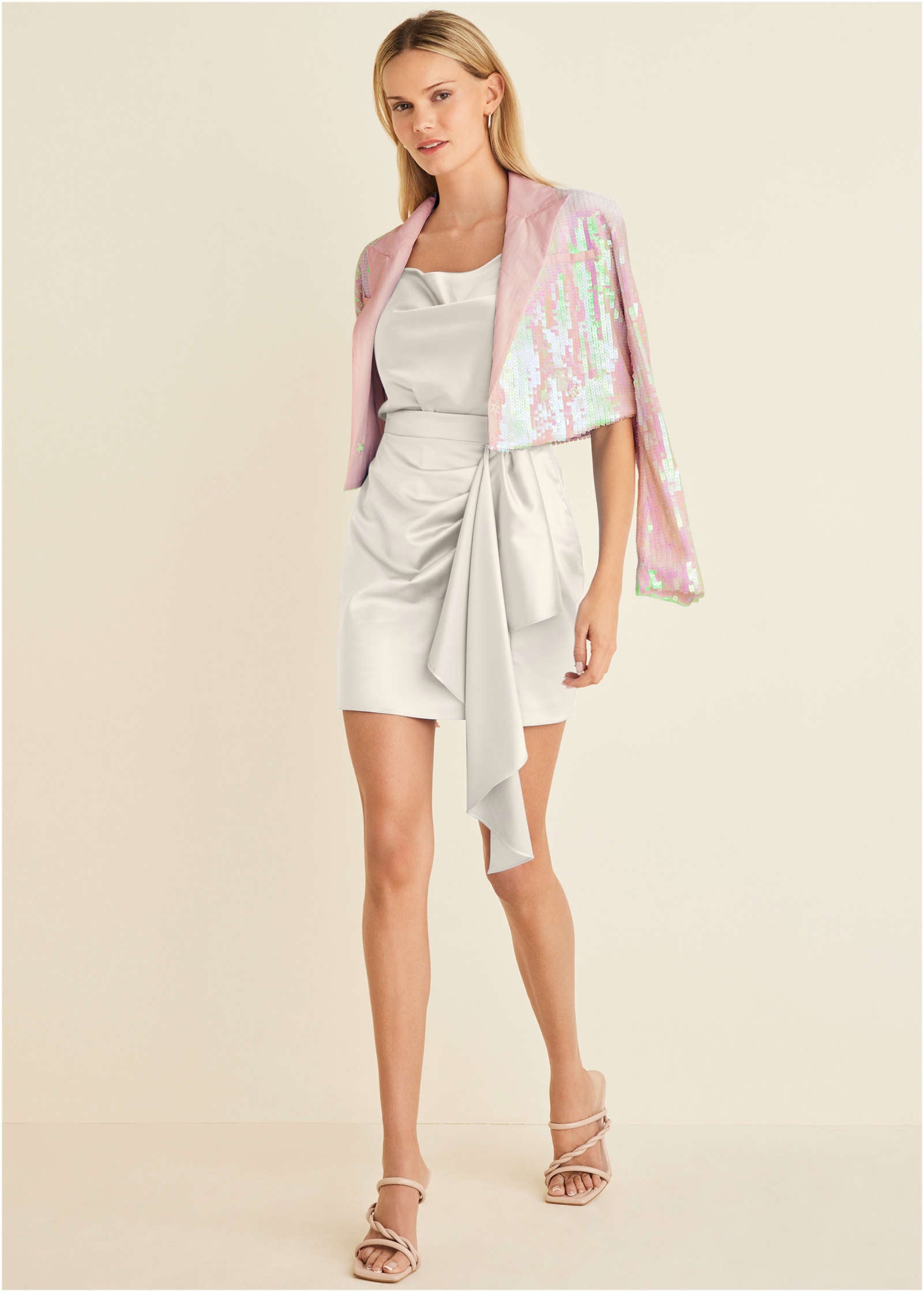 Ruffle Detail Mini Skirt - Off White