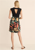 Abstract Print Dress  - Black Multi
