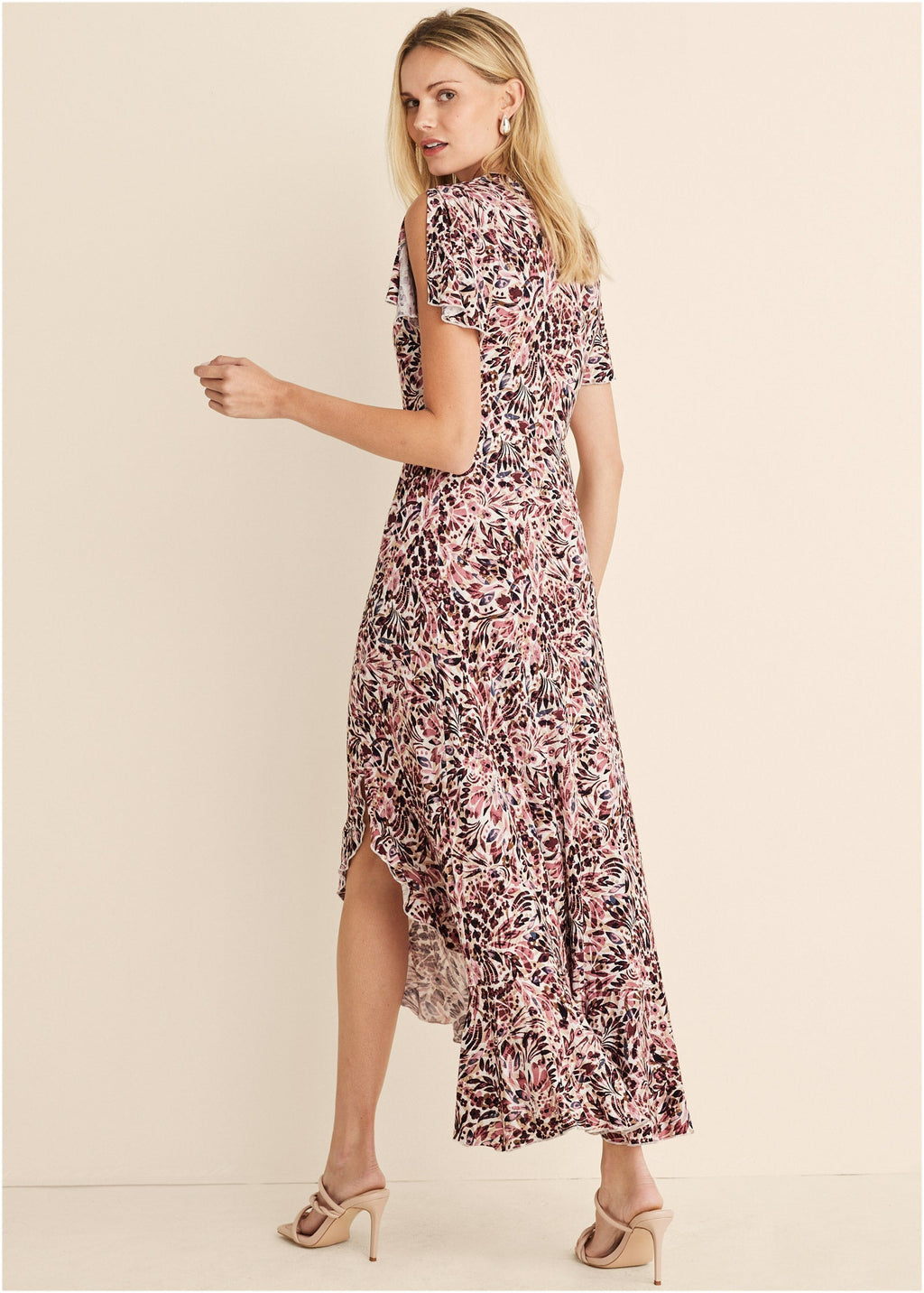 Wrap Maxi Dress - Cream Multi