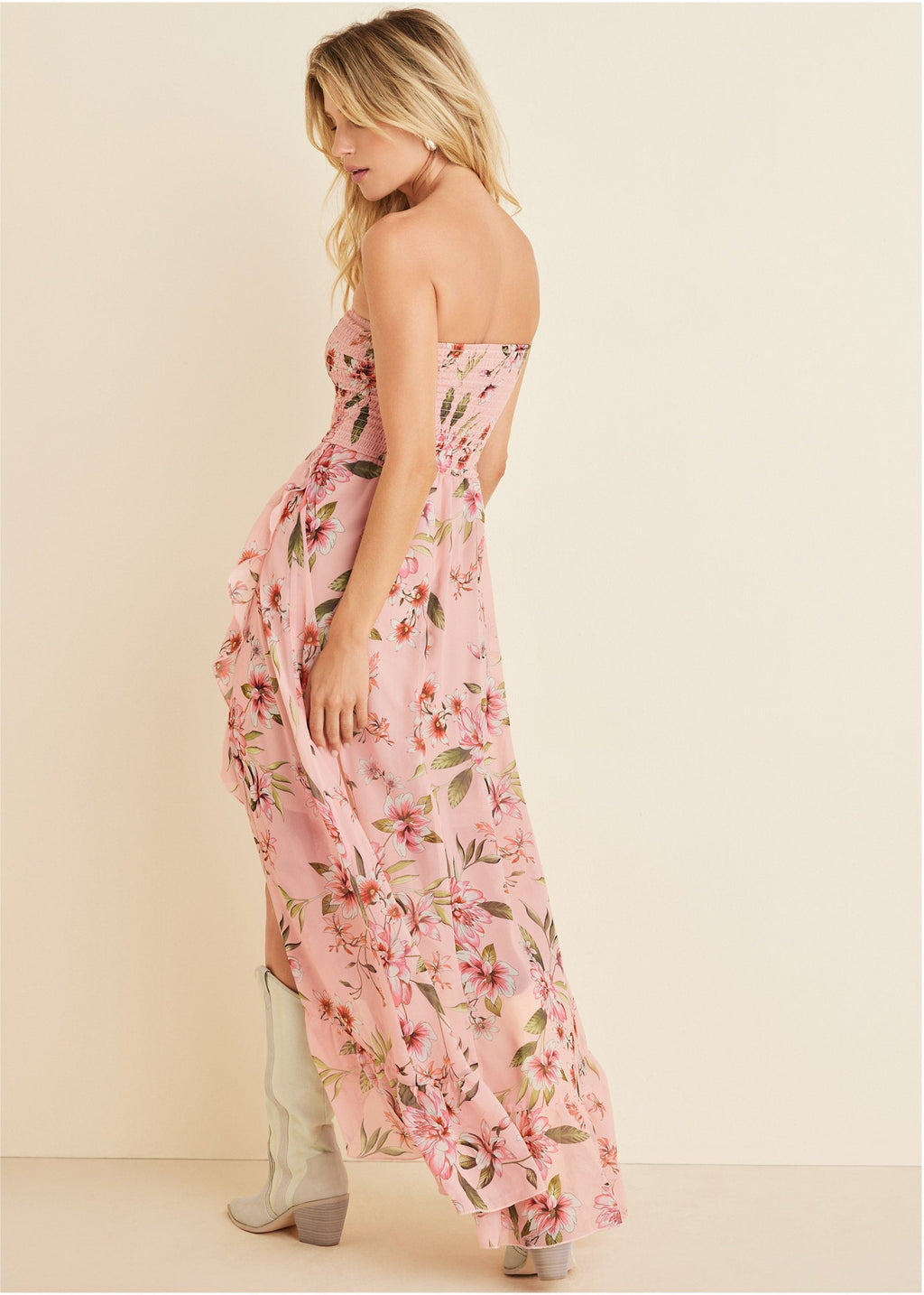 Strapless Ruffle Maxi - Ethereal Floral
