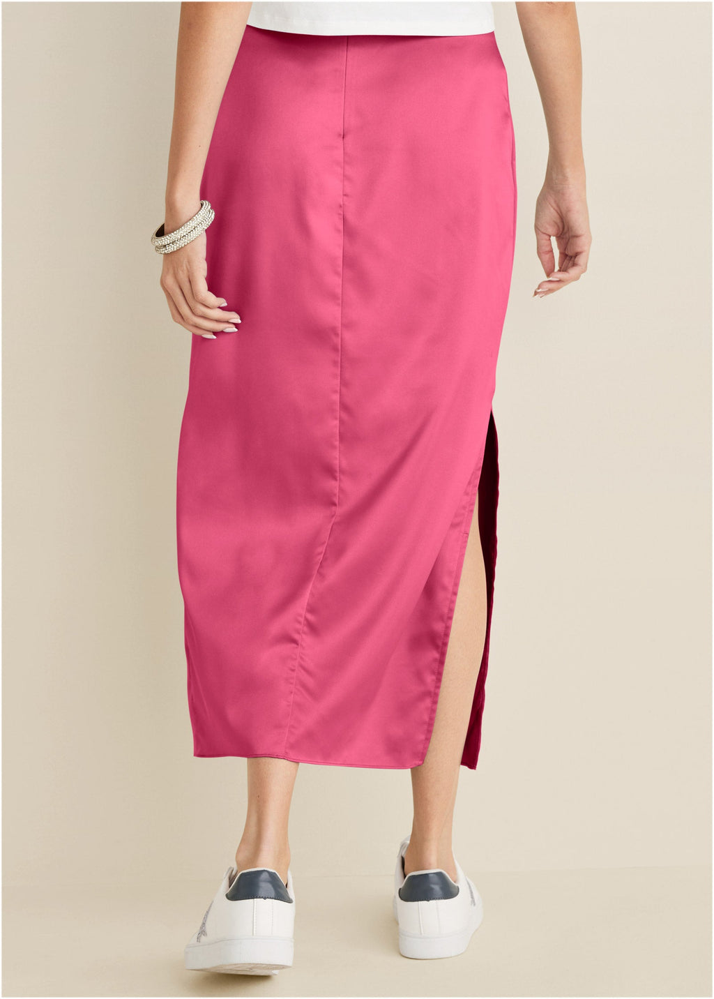 Midi Slip Skirt - Hot Pink