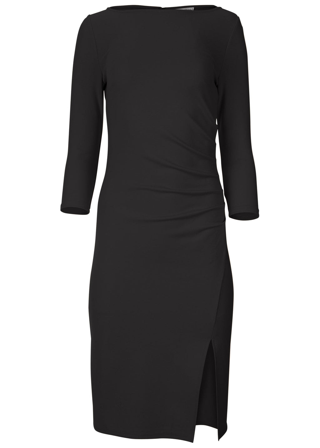 Ponte Ruched Dress - Jet Black