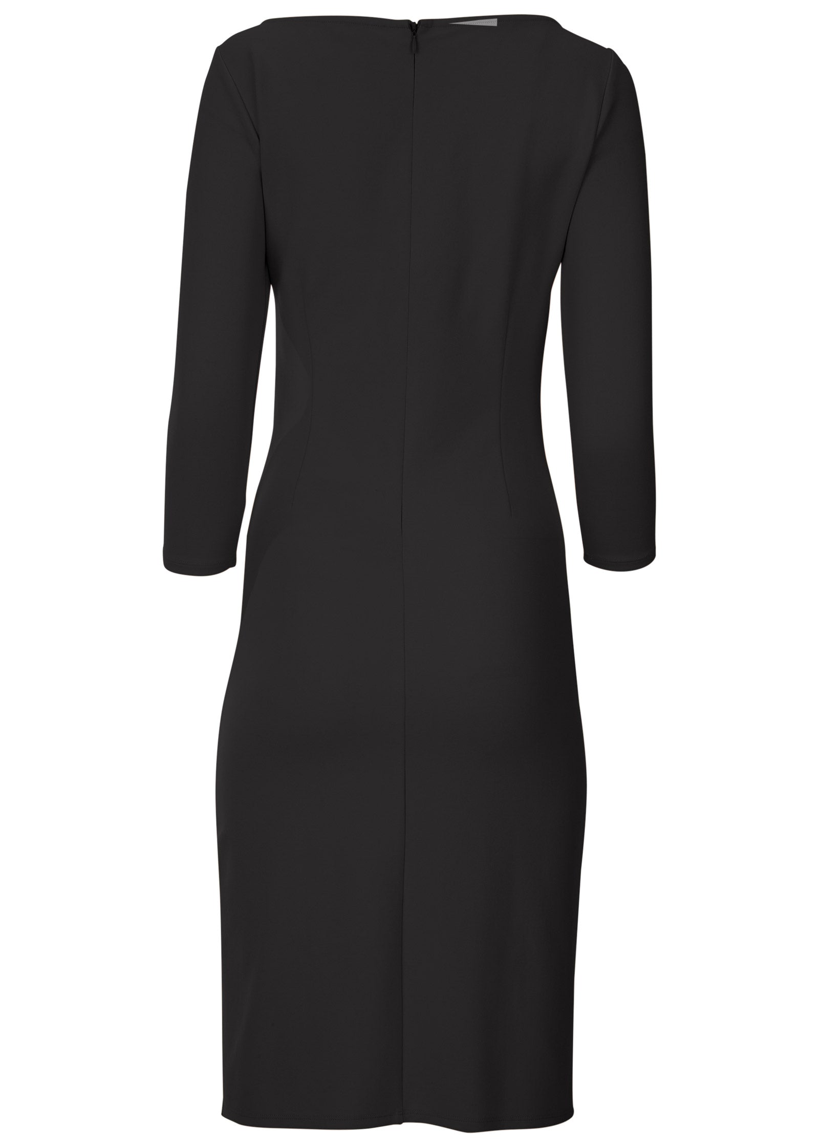 Ponte Ruched Dress - Jet Black