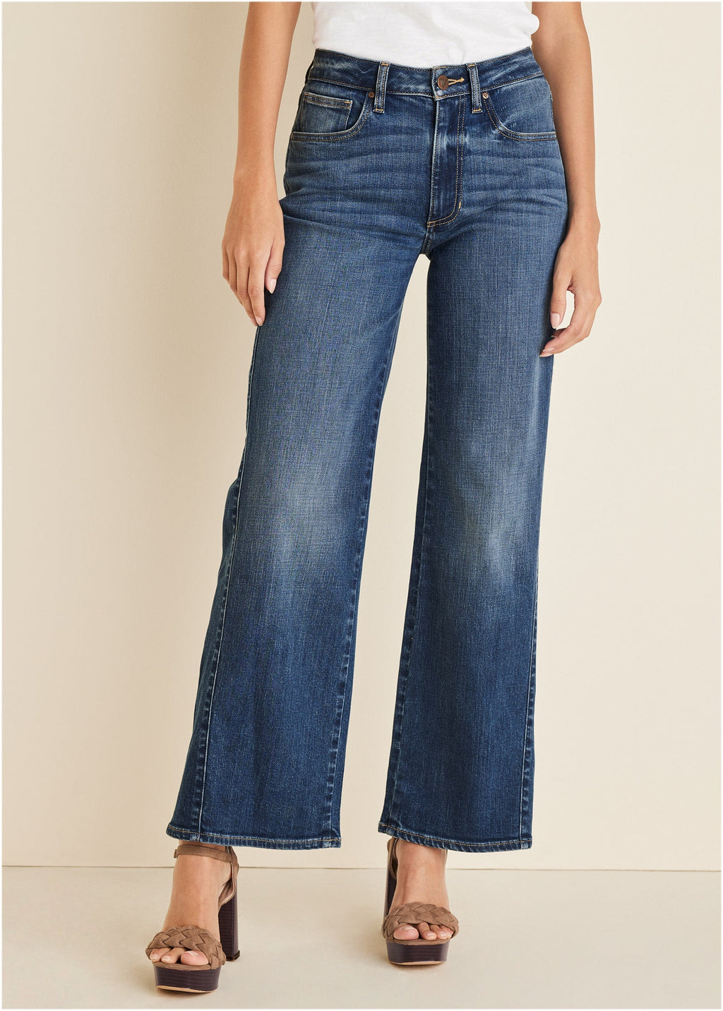 Farrah Wide Leg Jeans - Medium Wash