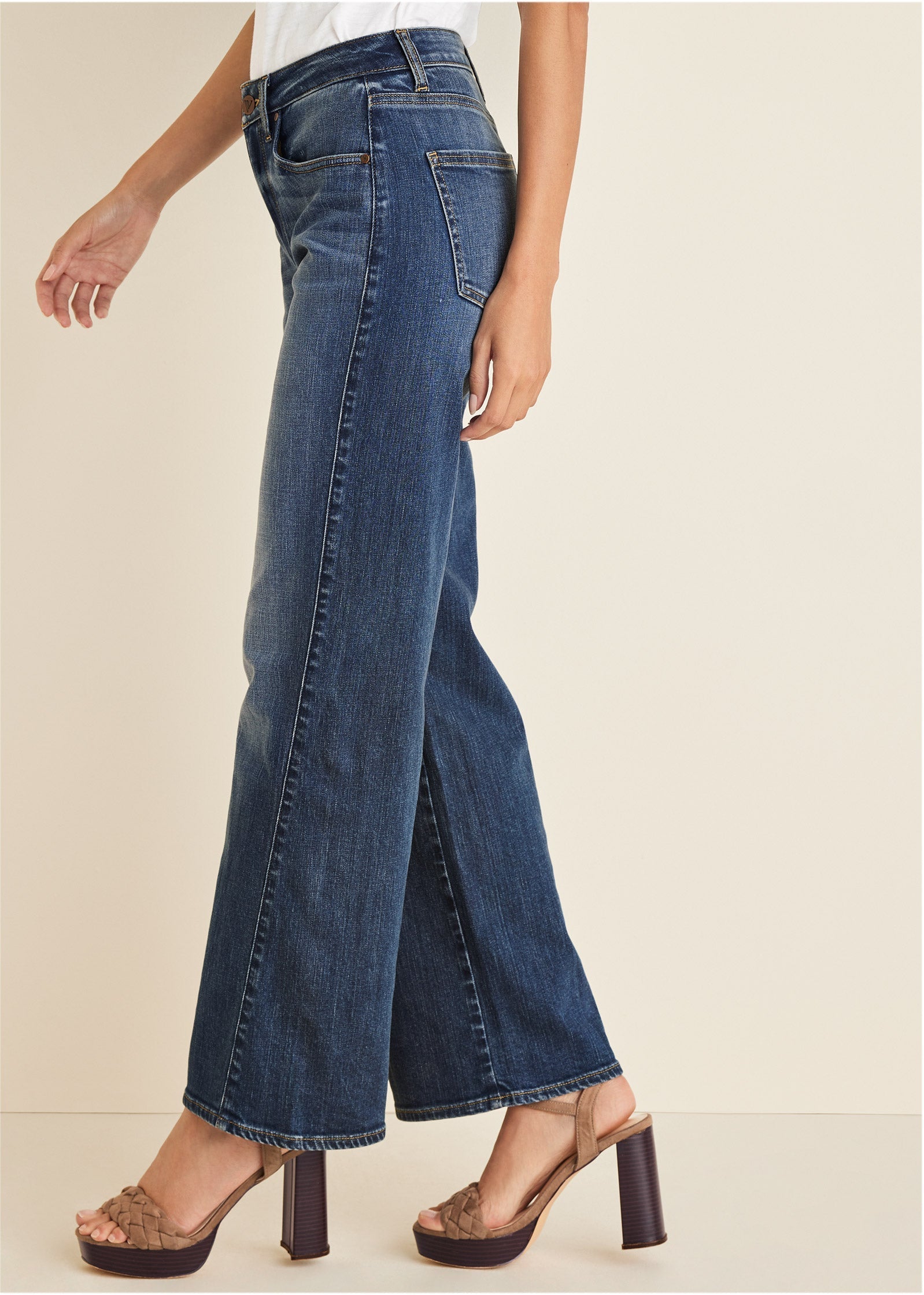 Farrah Wide Leg Jeans - Medium Wash