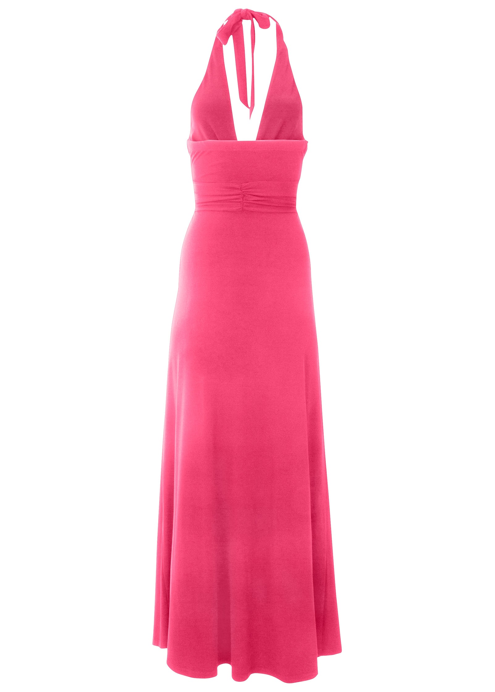 Plunging Knot Maxi Dress - Azalea