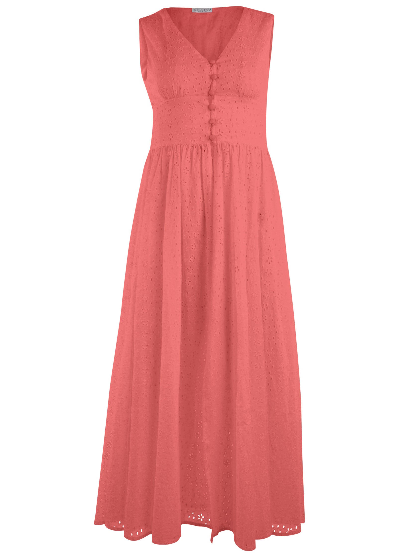 Eyelet Maxi Top - Coral