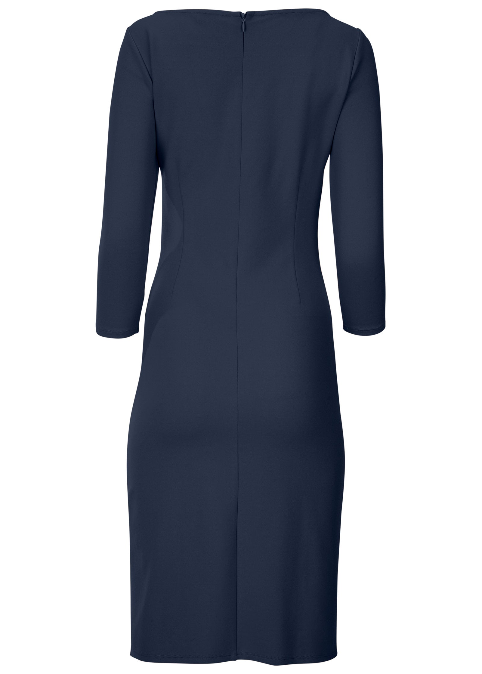 Ponte Ruched Dress - Navy