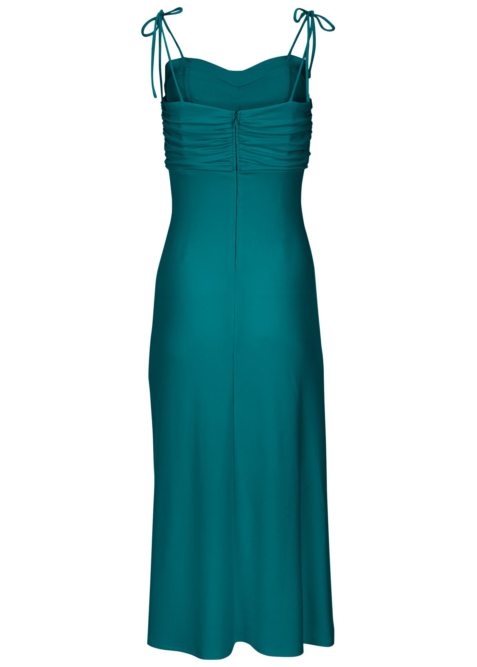 Ruched Cutout Maxi Dress - Teal