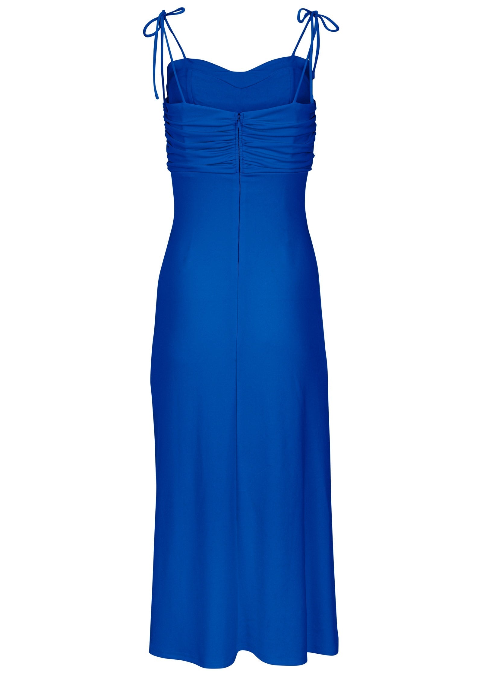Ruched Cutout Maxi Dress - Blue