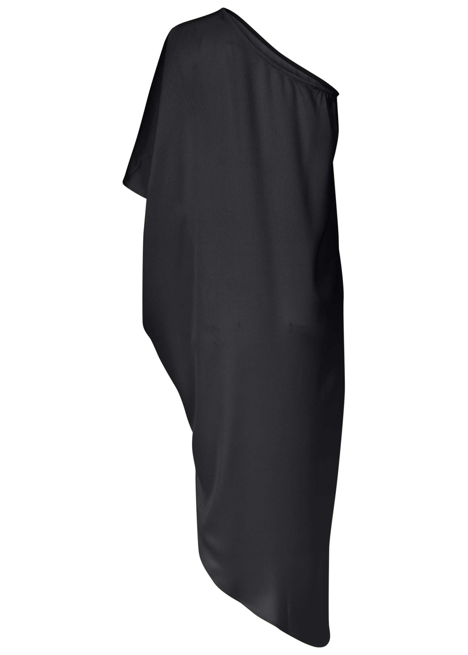 One-Shoulder Kaftan Dress - Jet Black