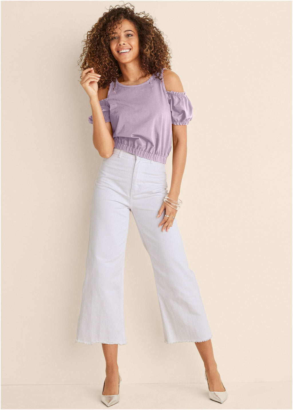 Cold Shoulder Top - Lilac