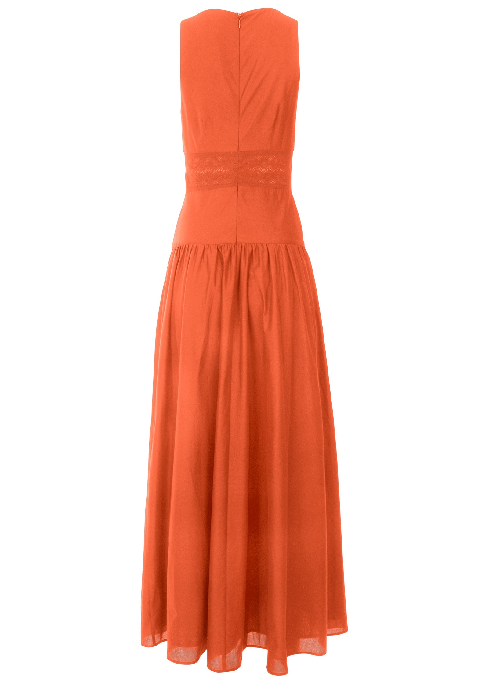 Lace Detail Drop Waist Maxi - Orange