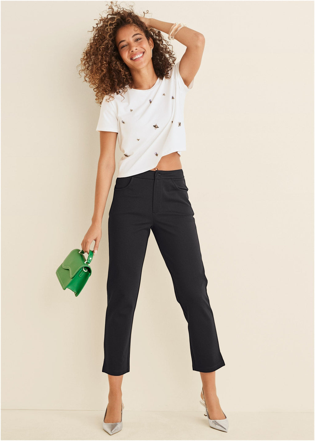 Smoothing Ponte Straight Leg Pants - Jet Black