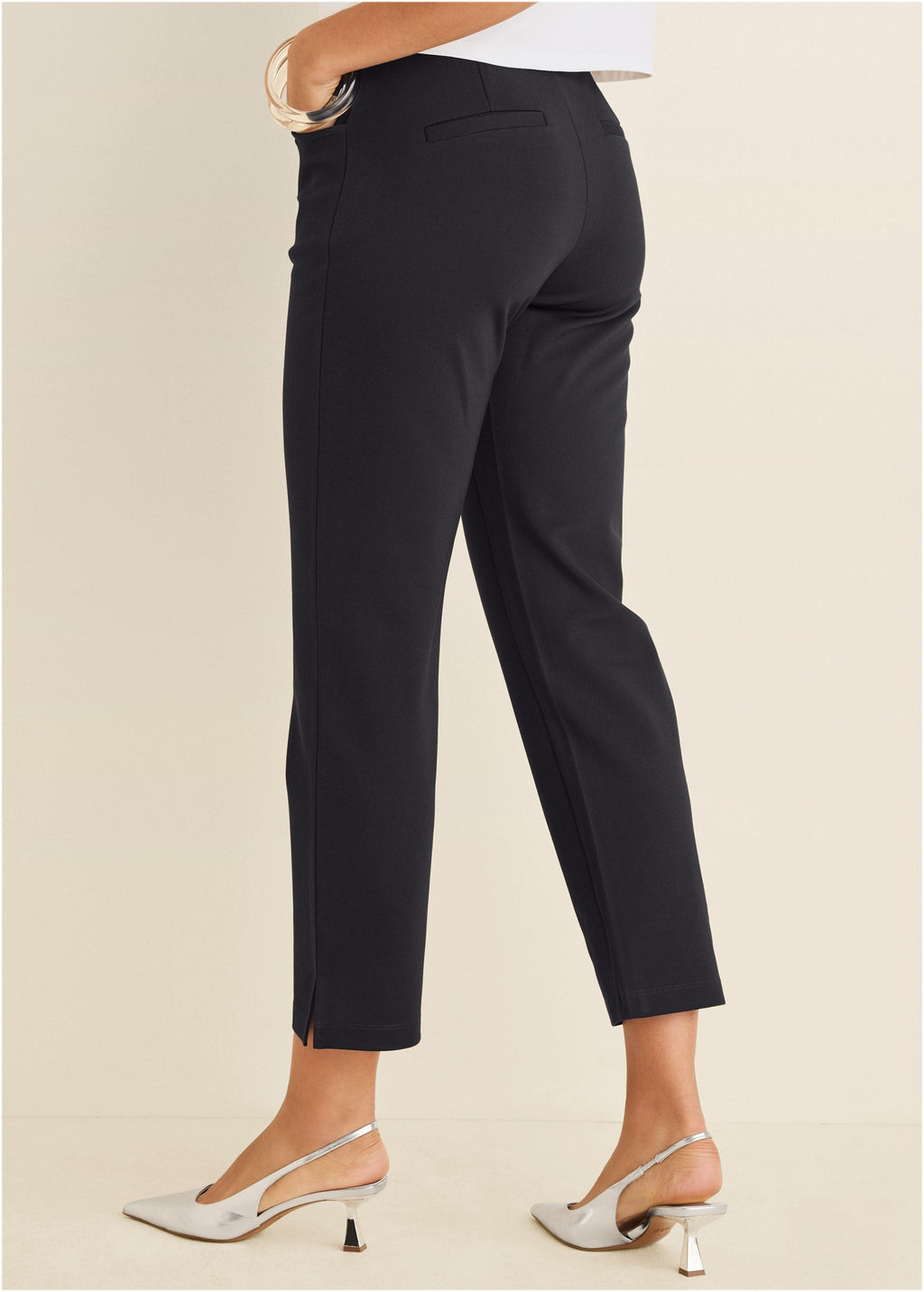Smoothing Ponte Straight Leg Pants - Jet Black