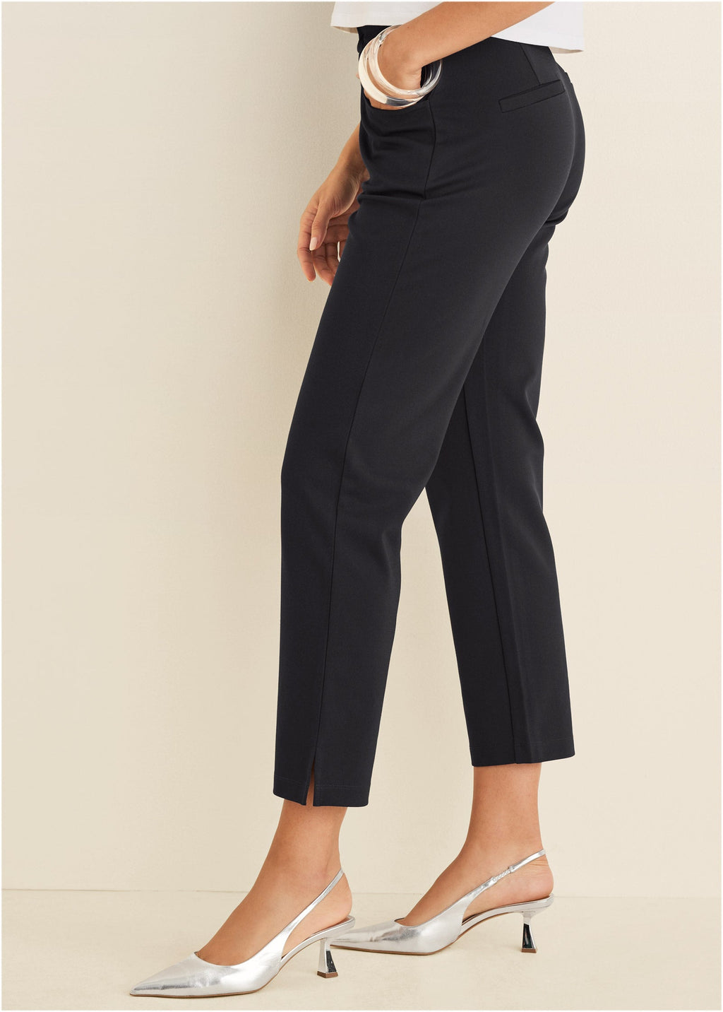 Smoothing Ponte Straight Leg Pants - Jet Black