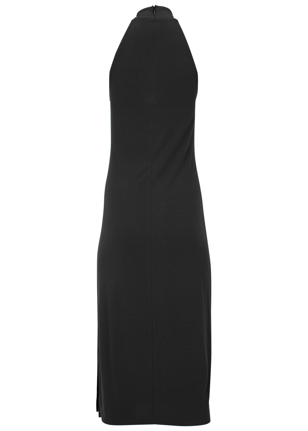 High Neck Midi Dress - Jet Black