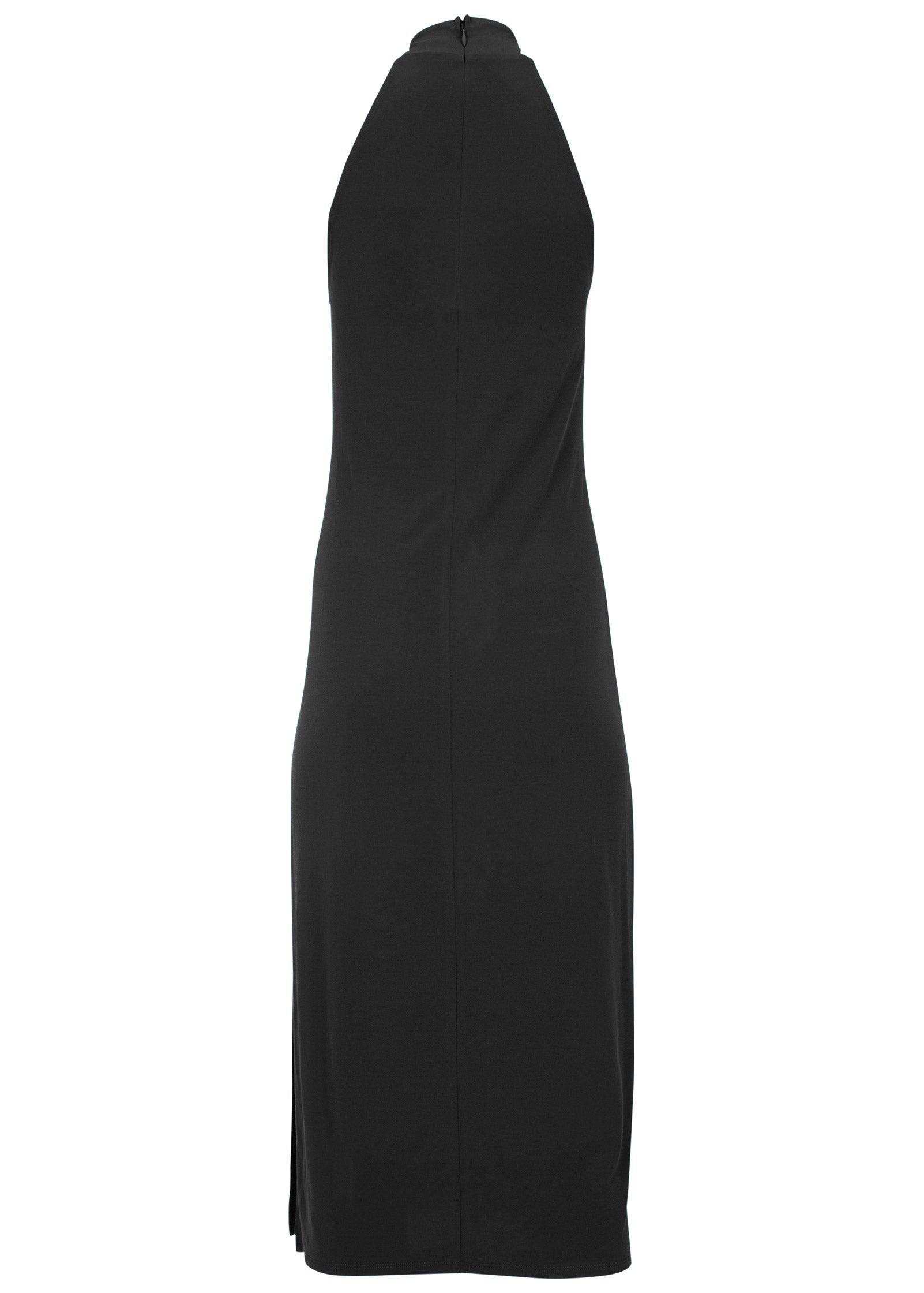 High Neck Midi Dress - Jet Black