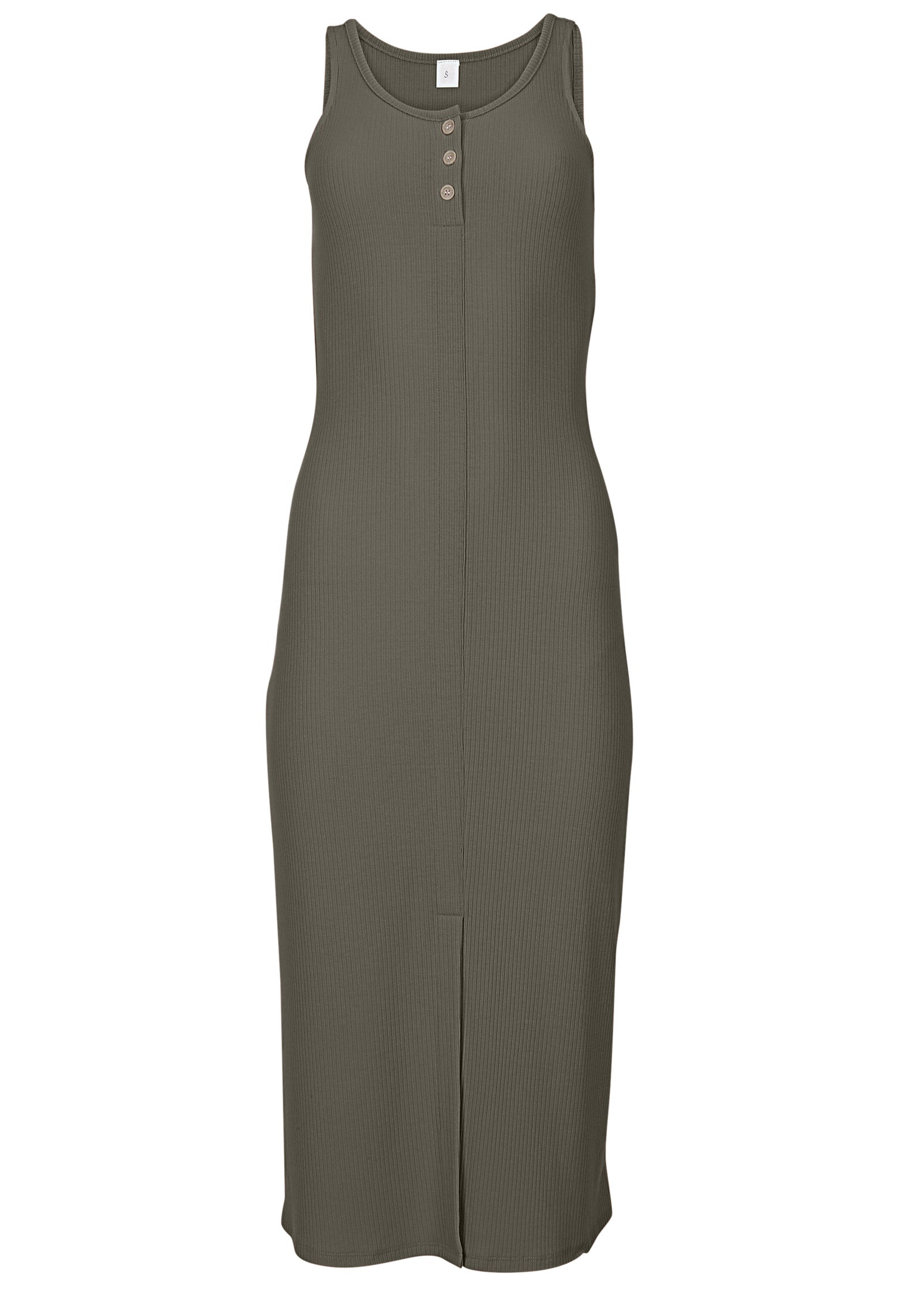 Henley Midi Dress - Olive