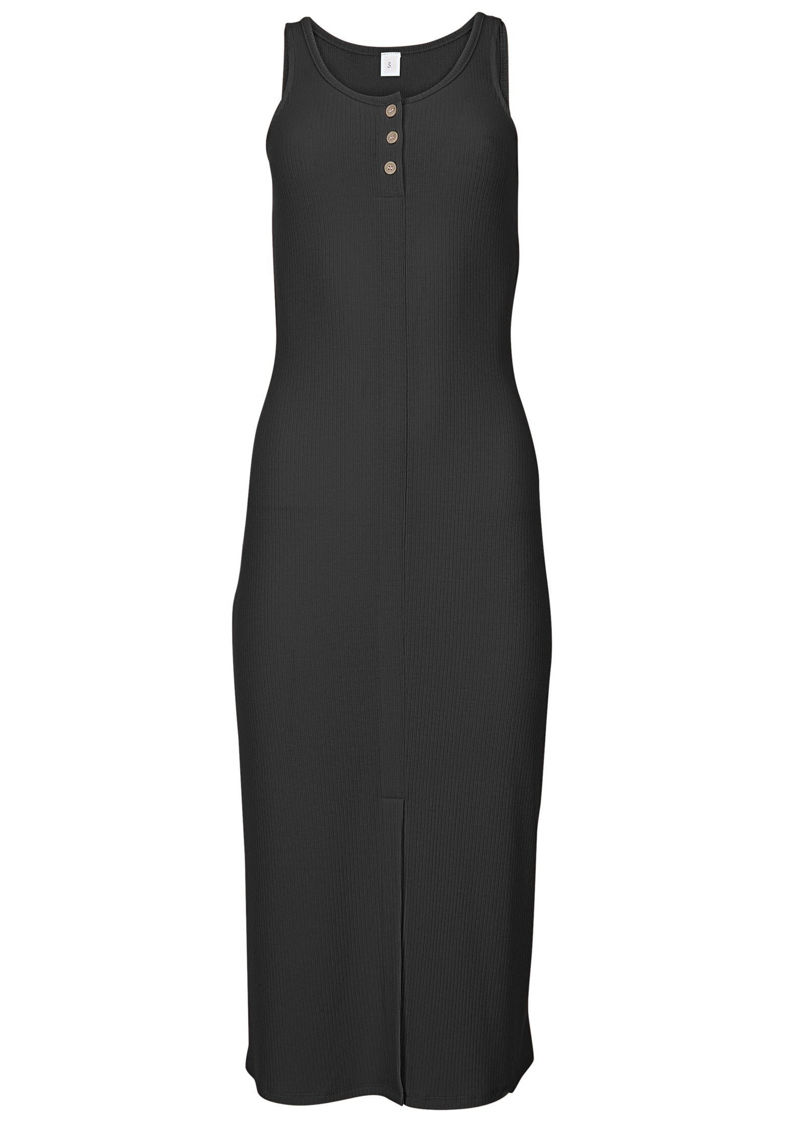 Henley Midi Dress - Jet Black