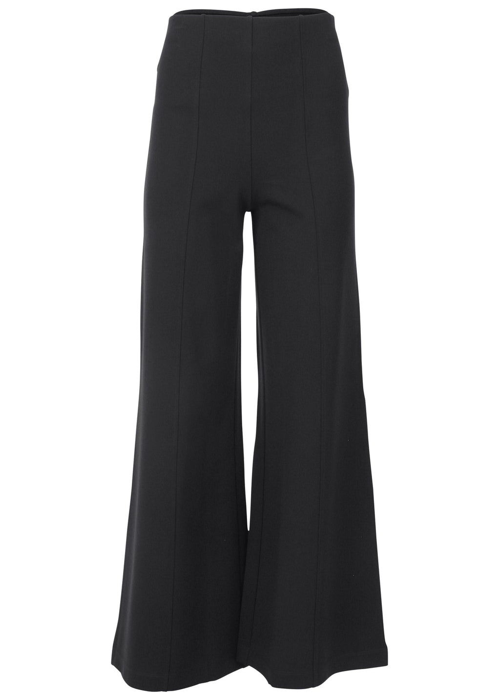 Smoothing Ponte Wide-Leg Pants - Jet Black