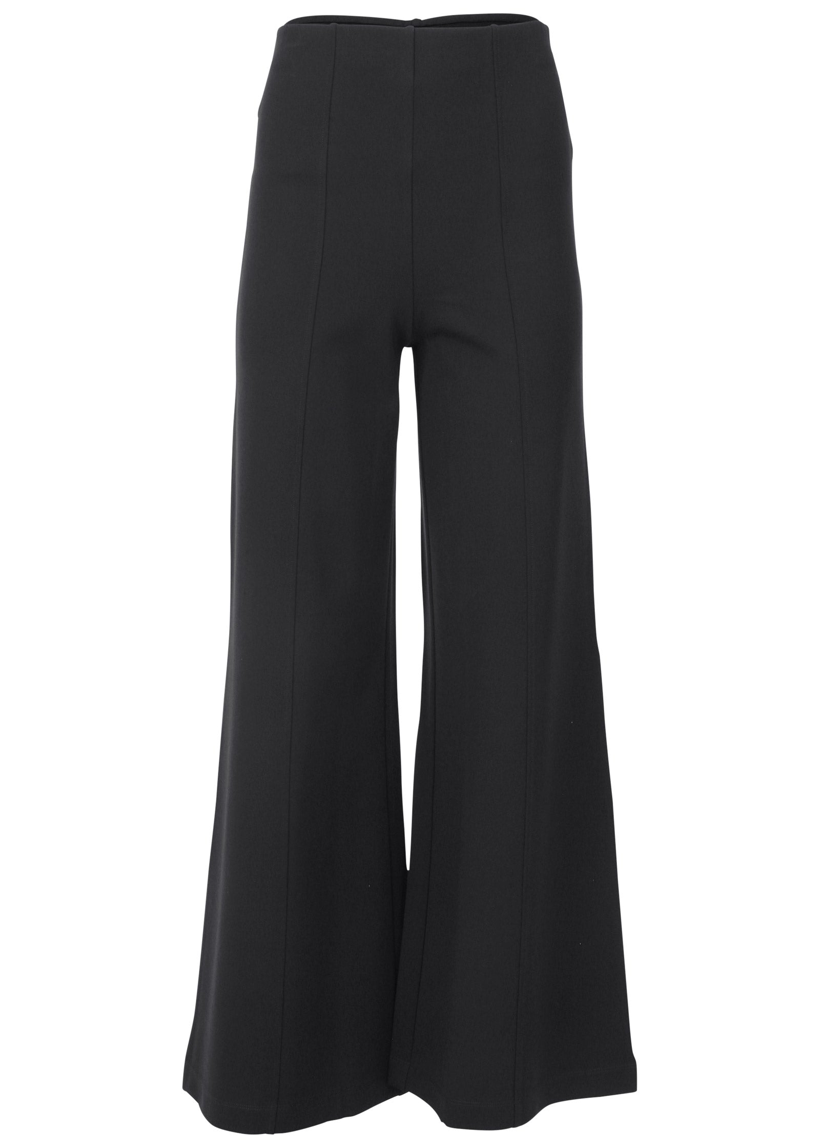 Smoothing Ponte Wide-Leg Pants - Jet Black