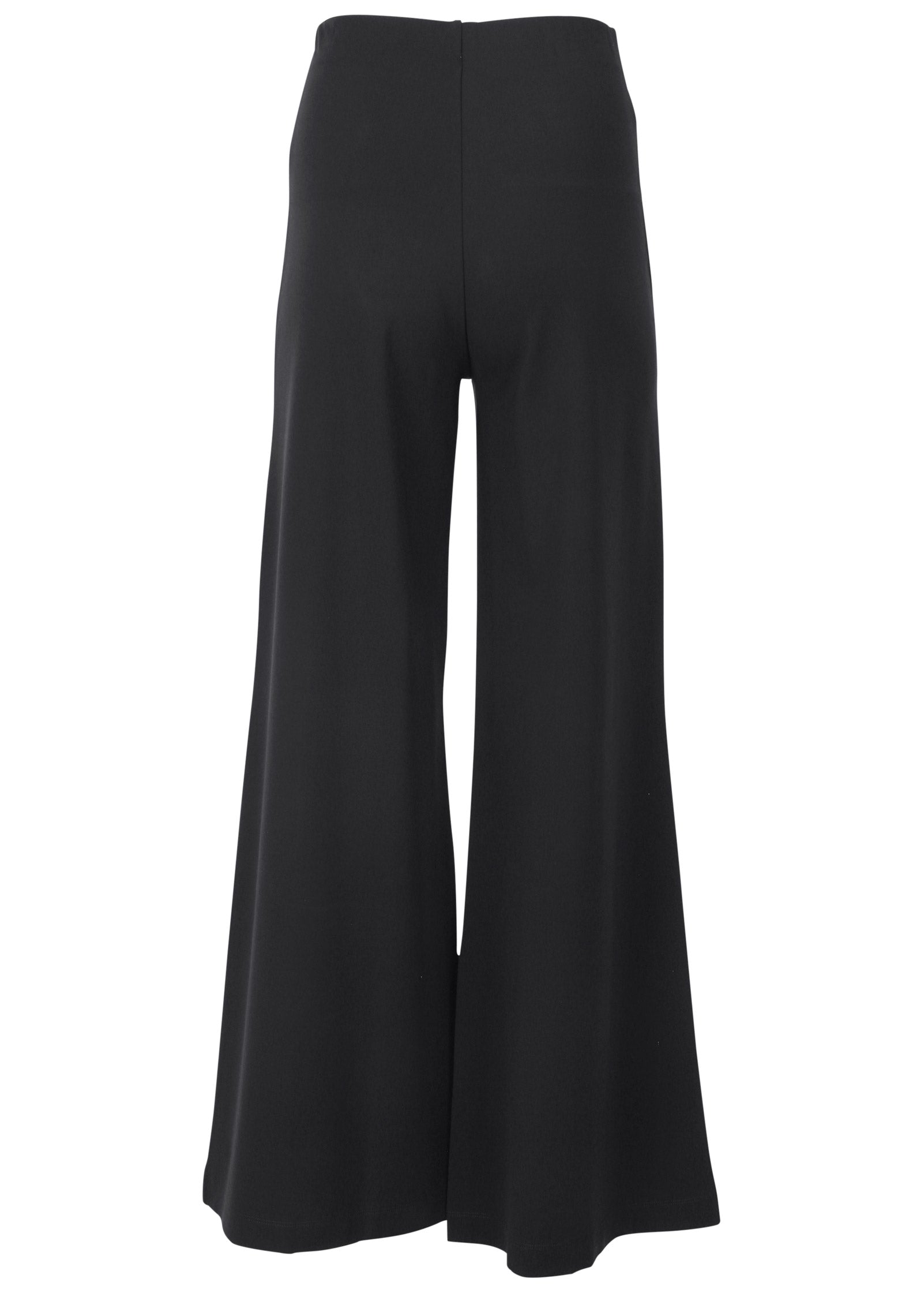 Smoothing Ponte Wide-Leg Pants - Jet Black