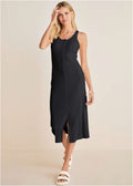 Henley Midi Dress - Jet Black