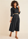 Collared Midi Dress - Jet Black